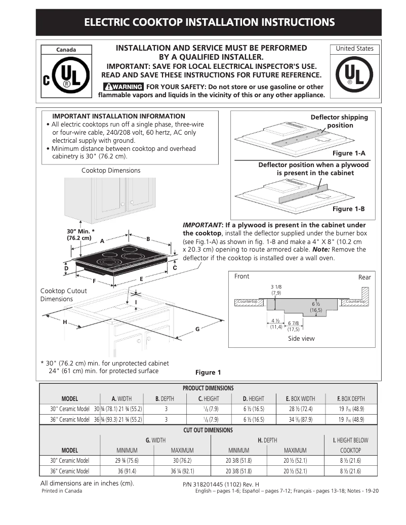 Page 1 of the manual Installation Guide Electrolux EW30CC55GB