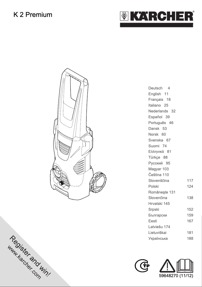 Page 1 de la notice Manuel utilisateur Kärcher K 2 Premium Car & Home