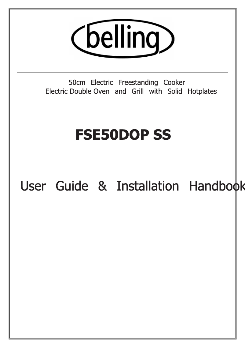 First page image of the manual for FSE50DOP