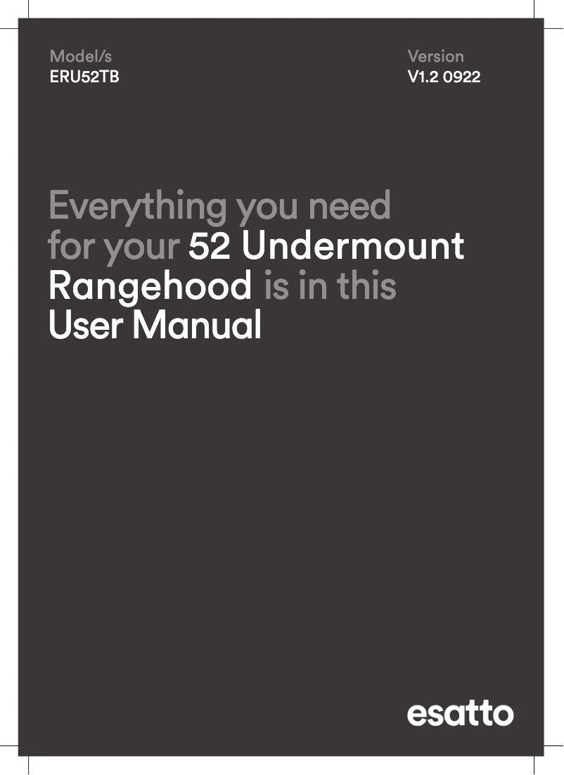 Page 1 of the manual User Manual Esatto ERU52TB