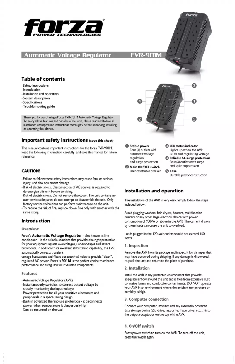 First page image of the manual for FVR-901M