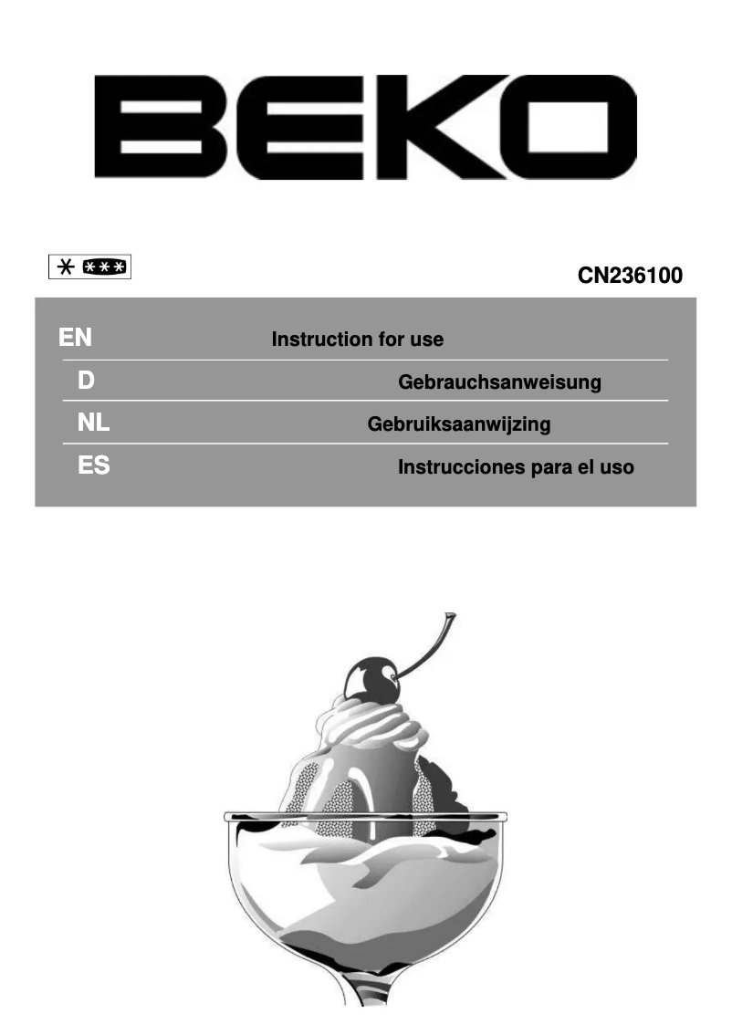 Page 1 of the manual User Manual Beko CN236100