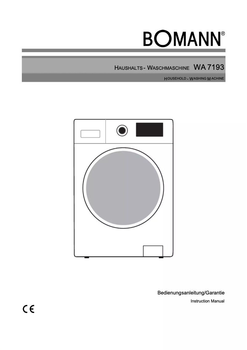 First page image of the manual for WA 7193