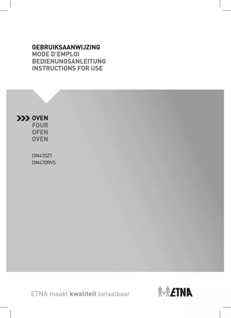 Page 1 of the manual User Manual Etna OM470RVS