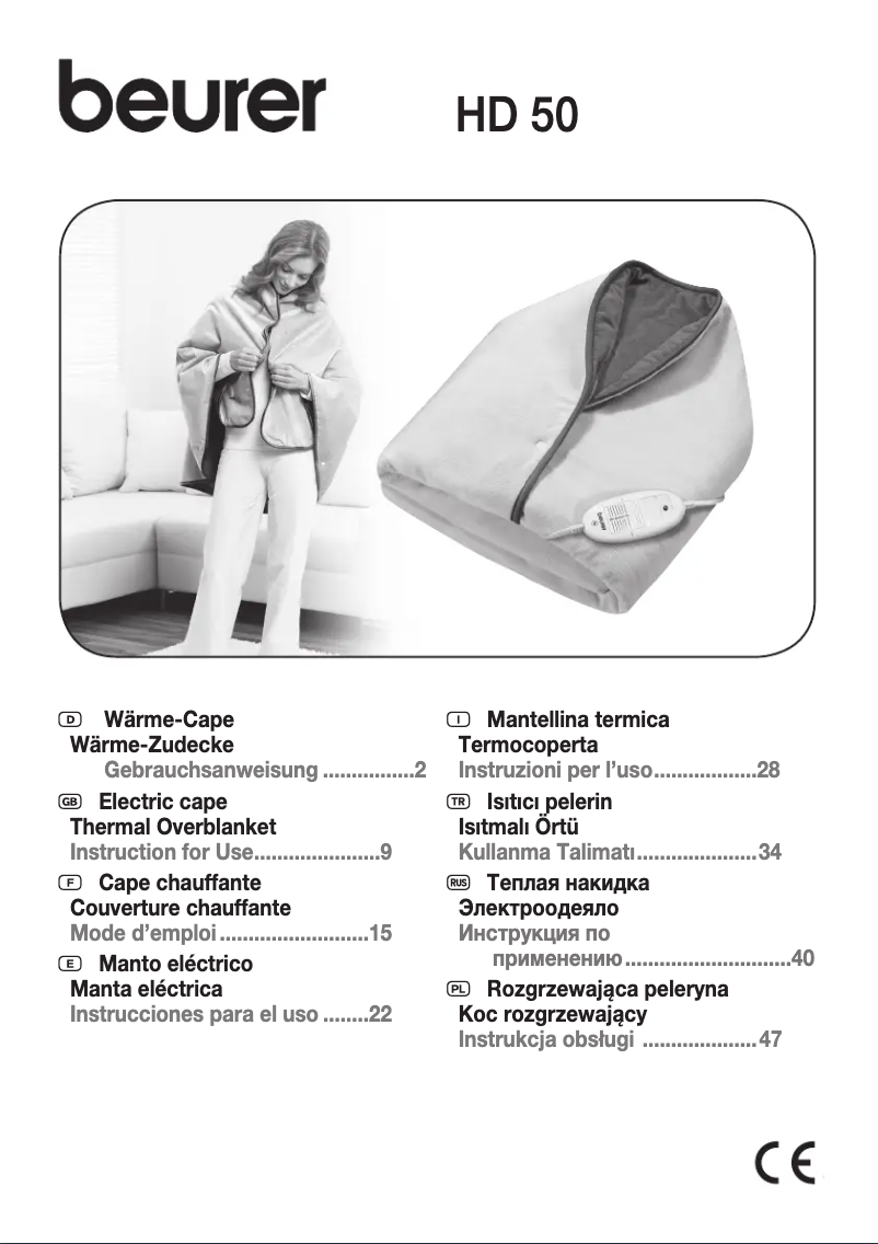 Page 1 of the manual User Manual Beurer HD 50