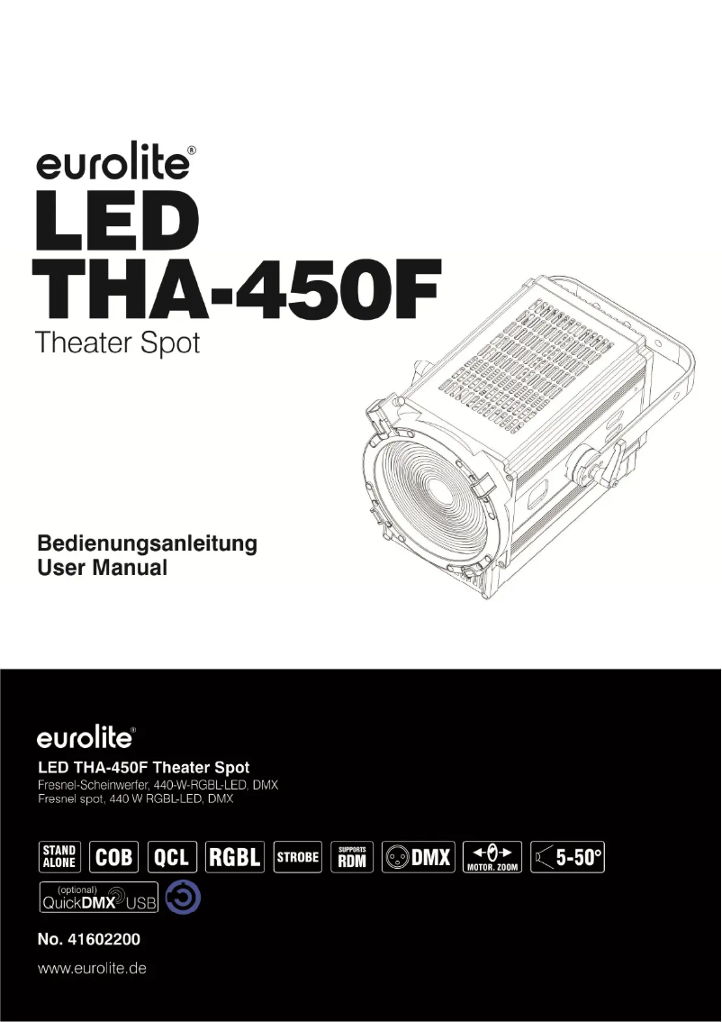 Page 1 of the manual User Manual Eurolite LED THA-450F