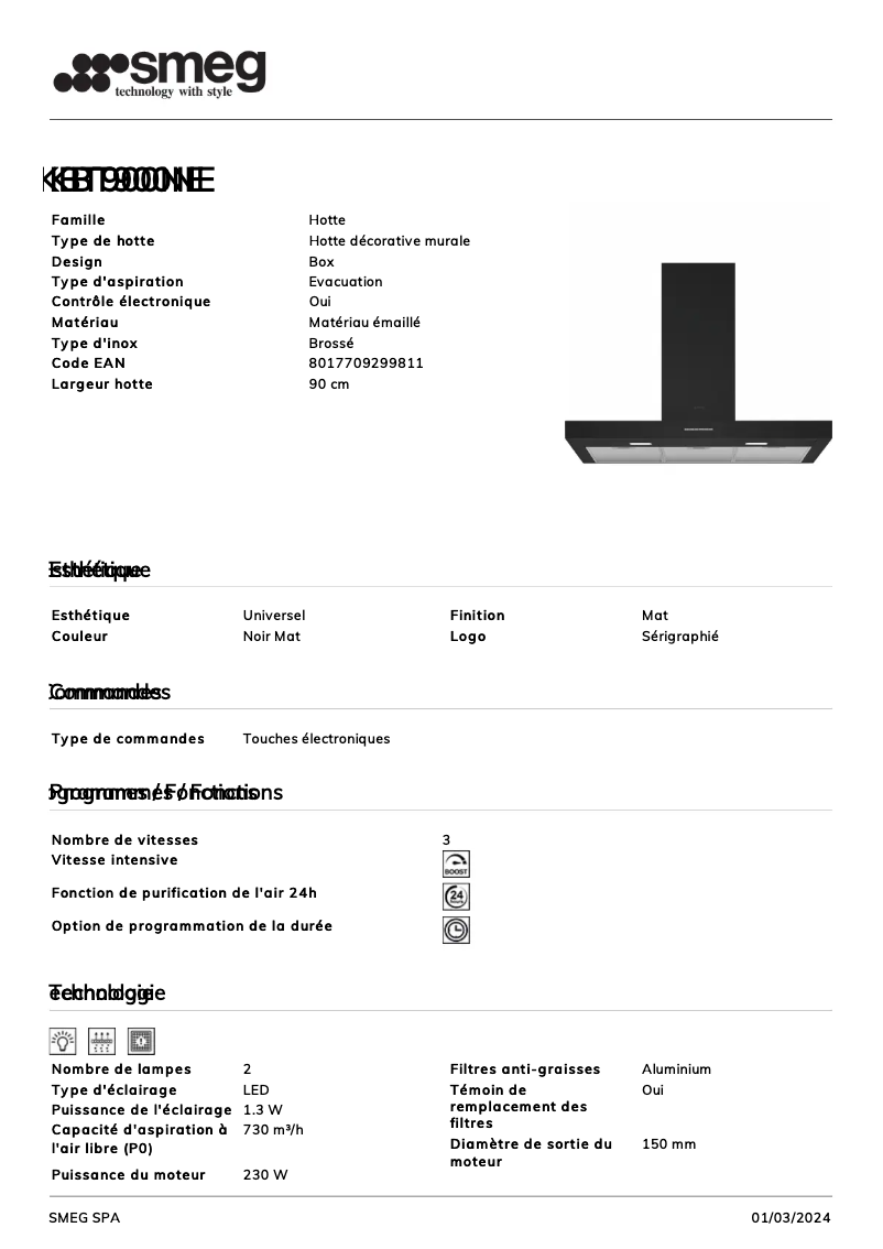 First page image of the manual for KBT900NE