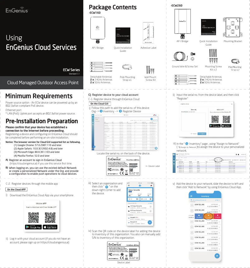 Page 1 of the manual User Manual EnGenius ECW160