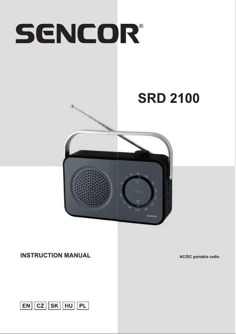 First page image of the manual for SRD 2100