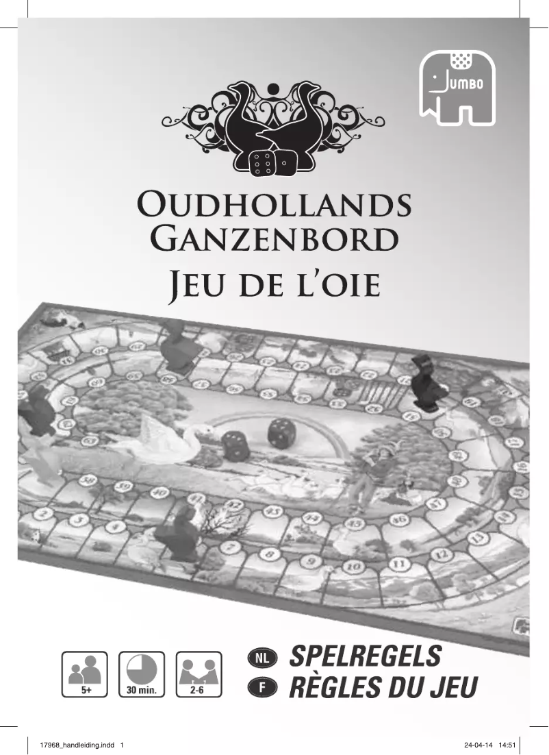 First page image of the manual for Oudhollands Ganzenbord