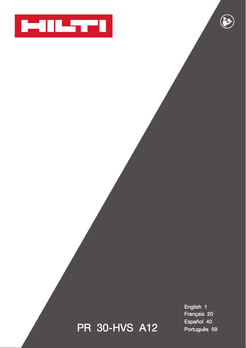 First page image of the manual for PR 30-HVS A12