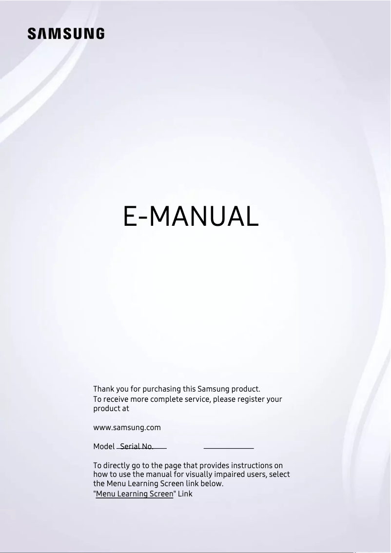 First page image of the manual for QA65Q65BAK