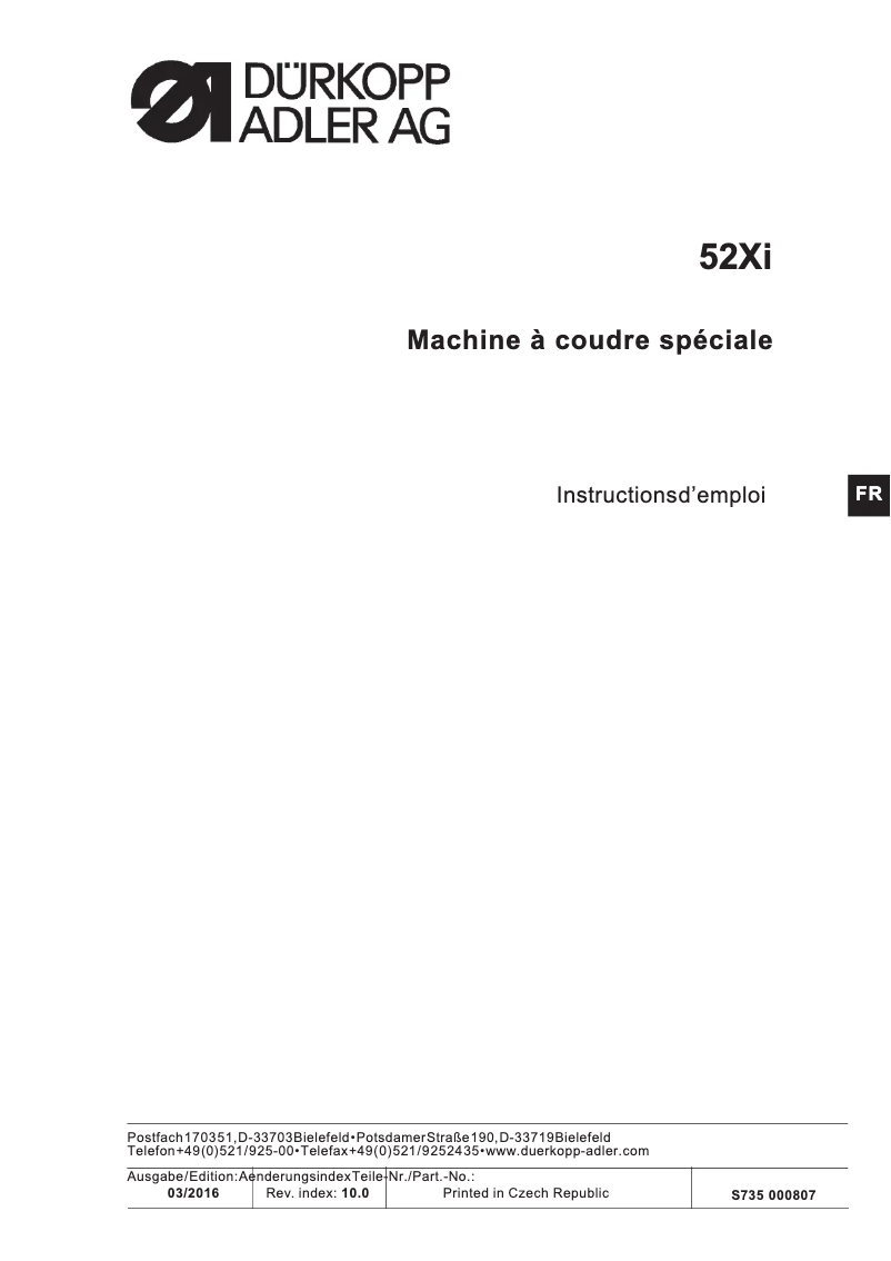 First page image of the manual for 525I
