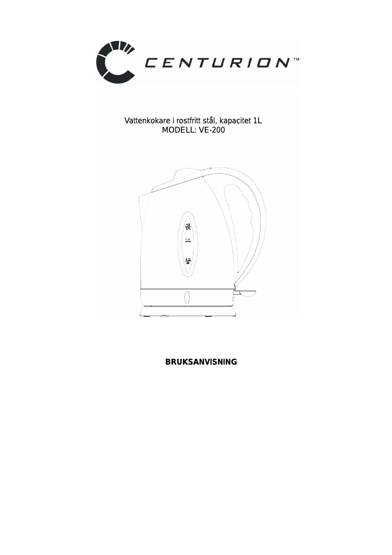 Page 1 of the manual User Manual Centurion VE200