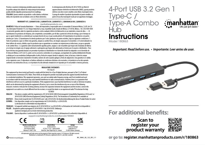 First page image of the manual for 180863