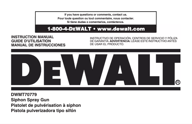 Page 1 of the manual User Manual DeWalt DWMT70779