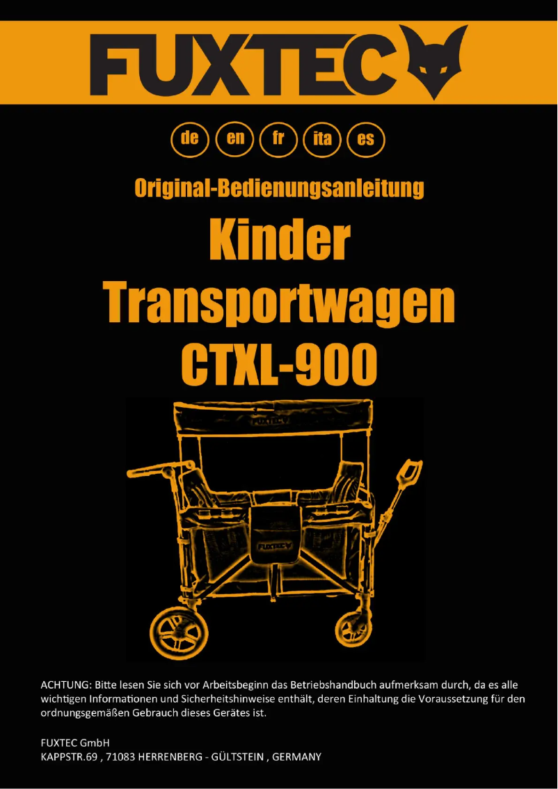 First page image of the manual for FX-CTXL900