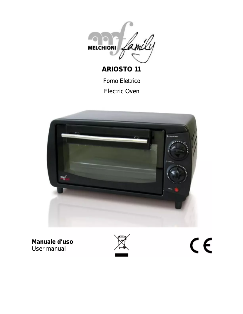 Page 1 de la notice Manuel utilisateur Melchioni ARIOSTO 11