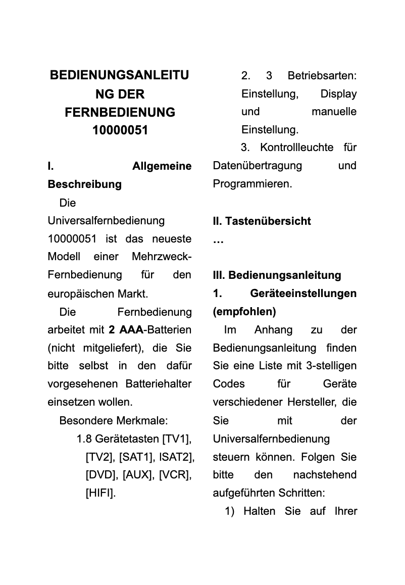 Page 1 of the manual User Manual HeiTech 10000051