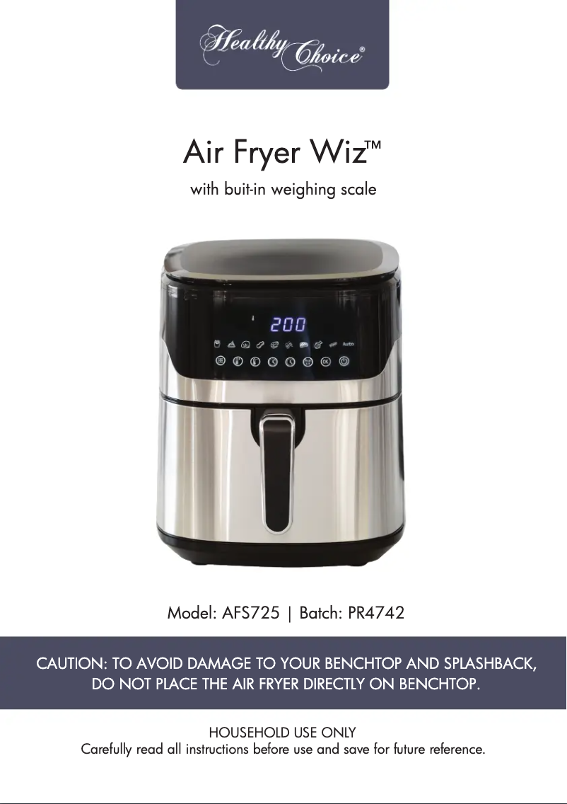 Page 1 of the manual User Manual Healthy Choice AFS725