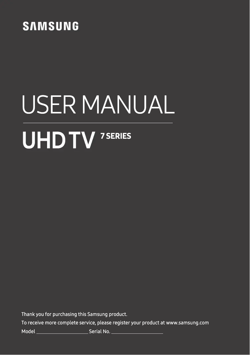 Page 1 of the manual User Manual Samsung UE65NU7400UXXU