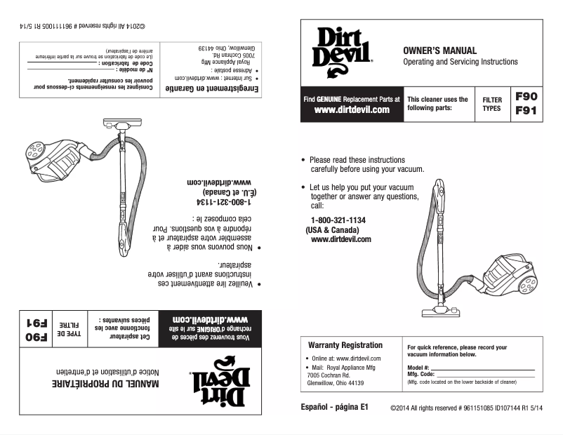 First page image of the manual for Dash SD40050B