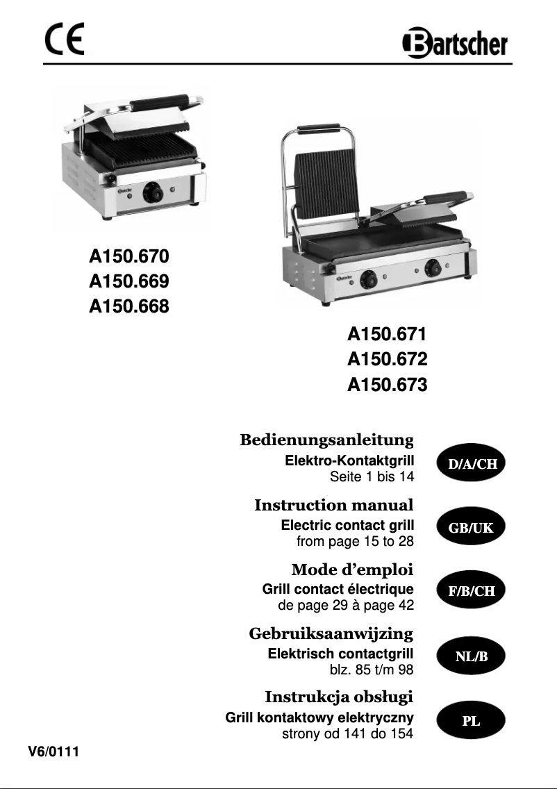 First page image of the manual for A150668
