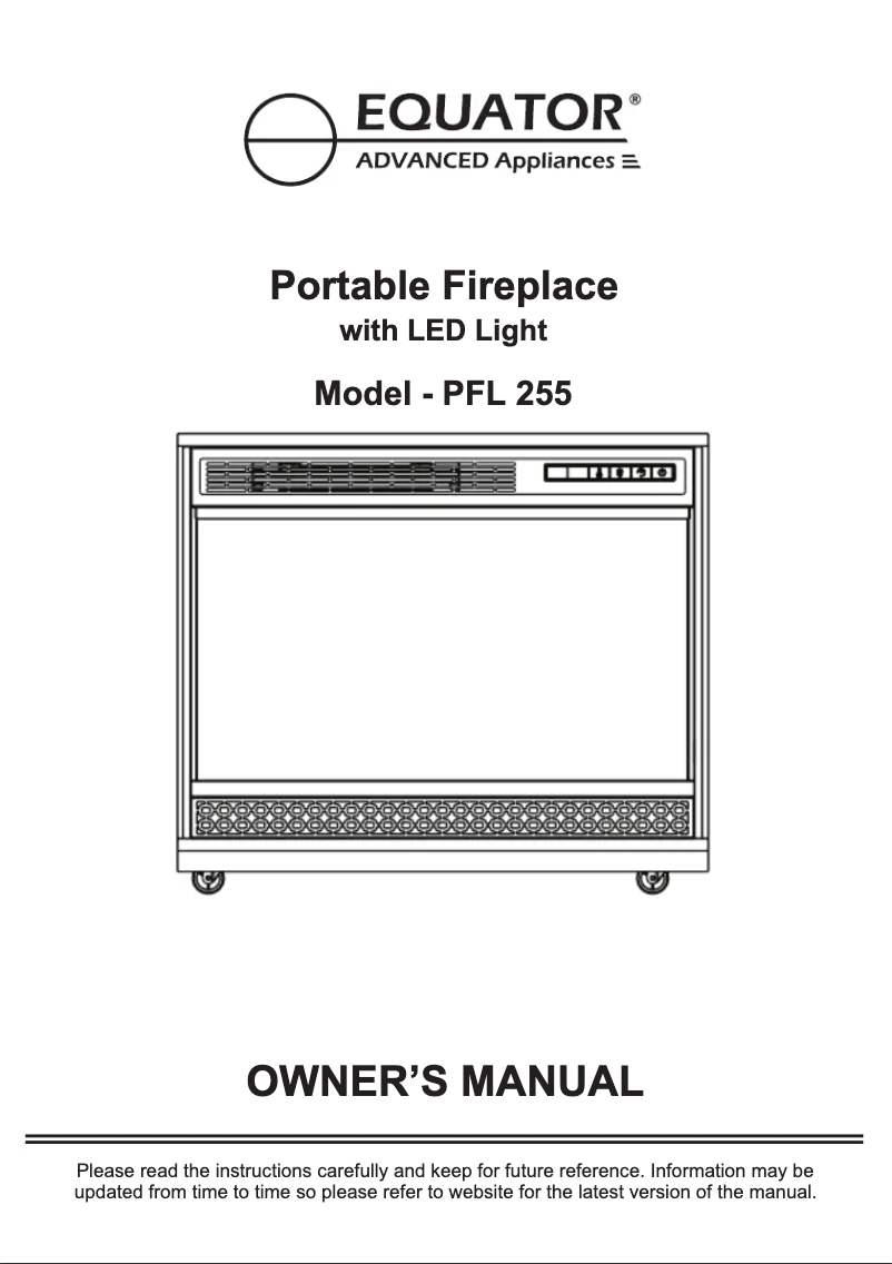 Page 1 of the manual User Manual Equator PFL 255