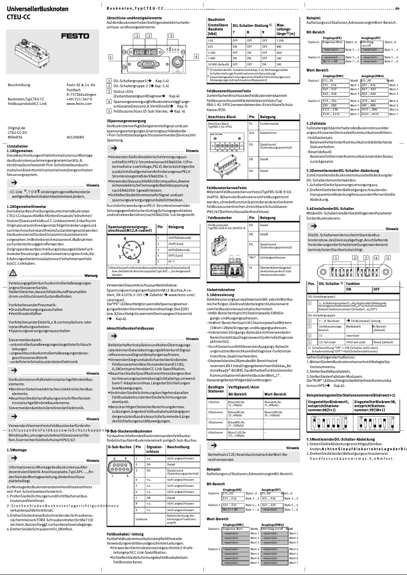 First page image of the manual for CTEU-CC