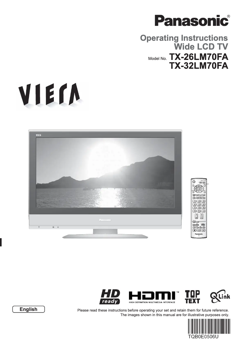 Page 1 of the manual User Manual Panasonic Viera TX-26LM70FA