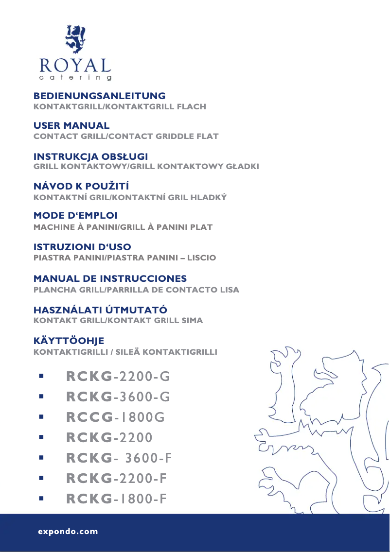 Image de la première page du manuel de l'appareil RCKG-2200-G