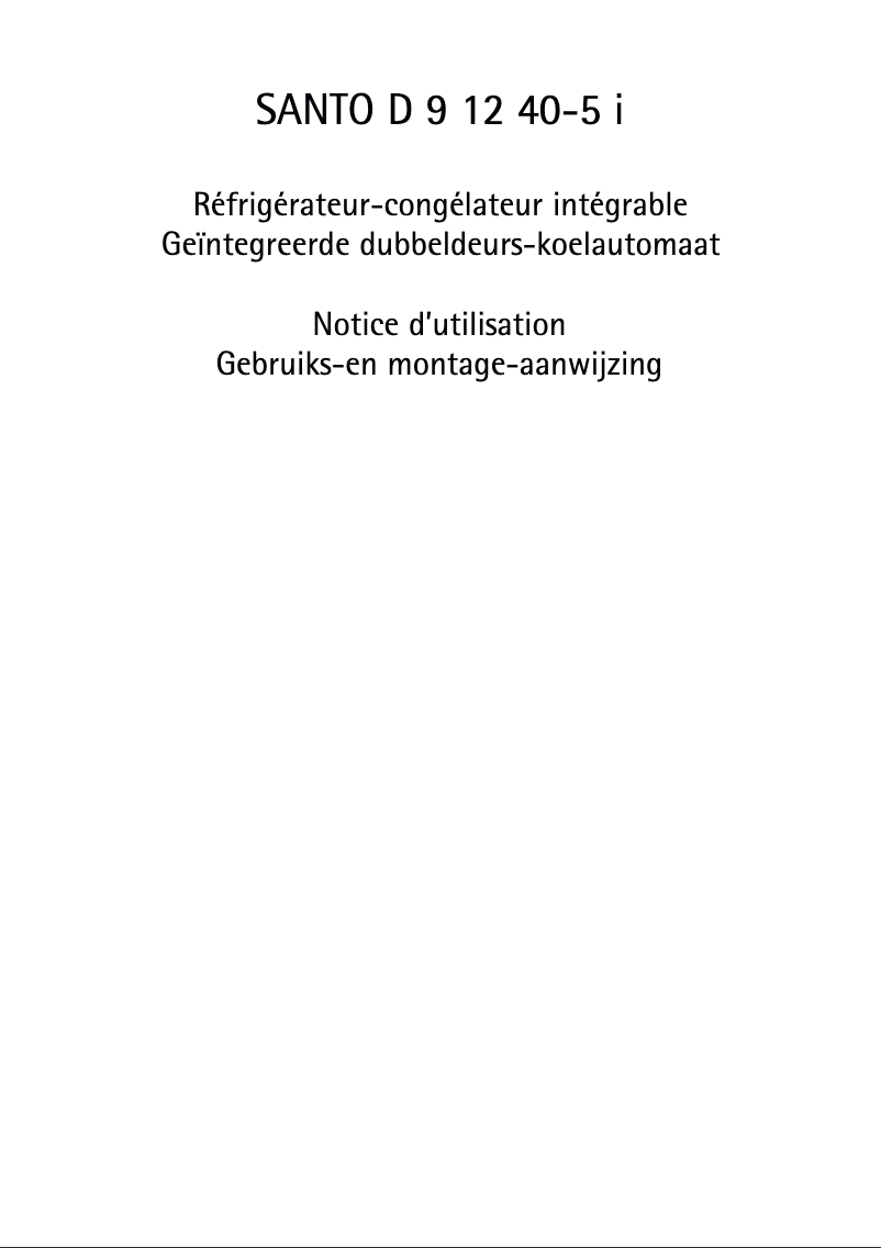 Page 1 de la notice Manuel utilisateur AEG-Electrolux Santo K 91240-5I