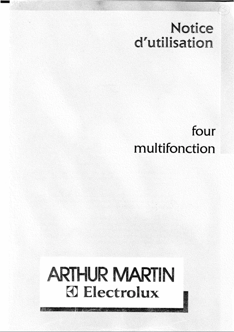 Page 1 of the manual User Manual Arthur Martin-Electrolux FE 2000 B1