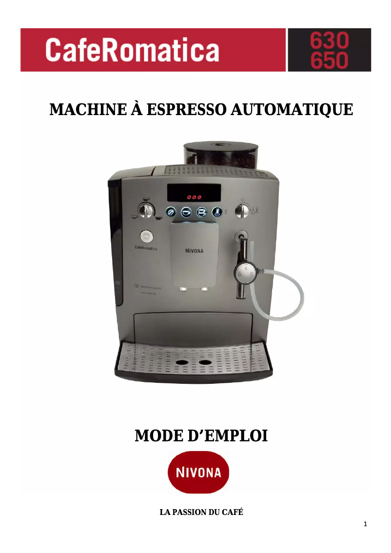 Page 1 of the manual User Manual Nivona CafeRomatica 635