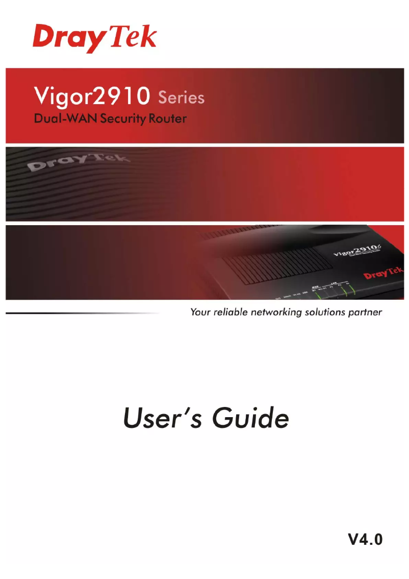 First page image of the manual for Vigor2910VG