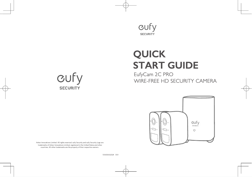 First page image of the manual for eufyCam 2C Pro