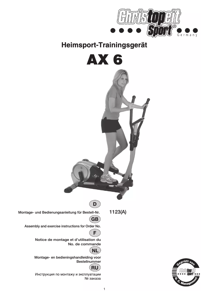 Page 1 of the manual User Manual Christopeit AX 6