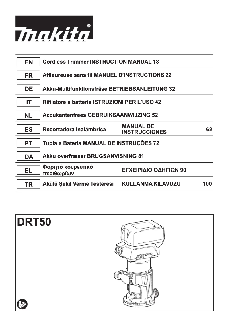 Page 1 of the manual User Manual Makita DRT50ZJX9