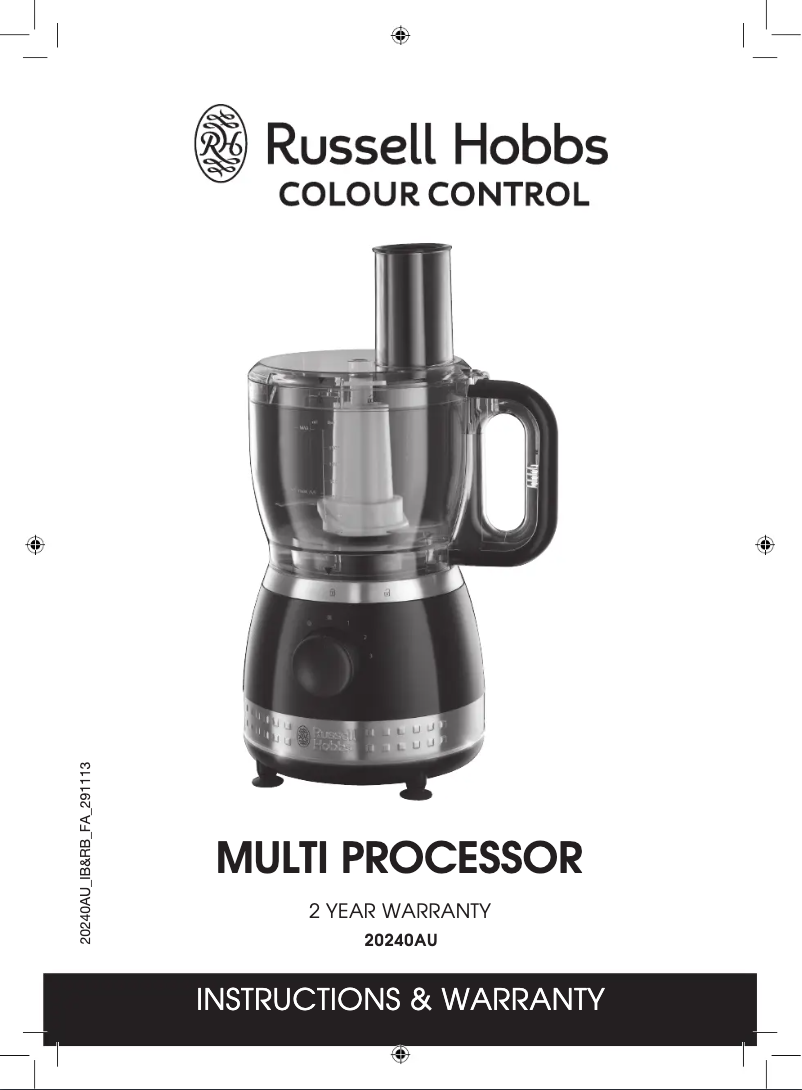 First page image of the manual for Multi-Processor 20240