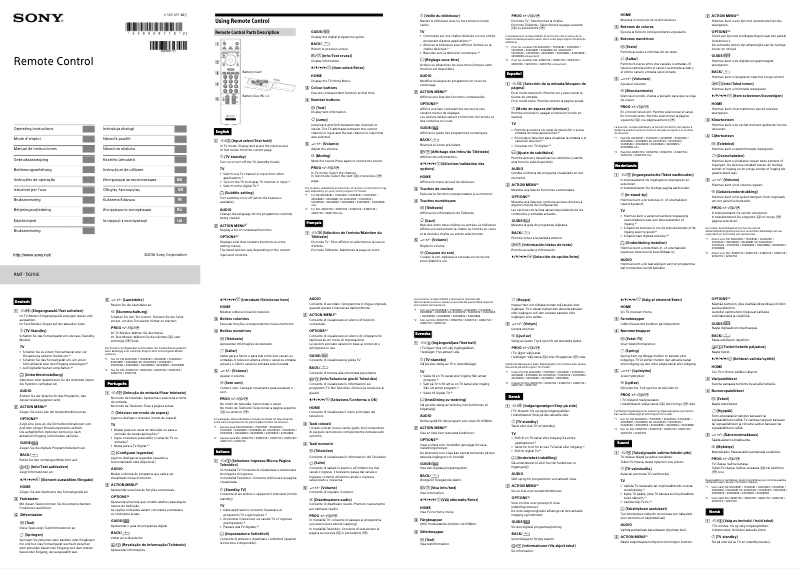 Image de la première page du manuel de l'appareil RMT-TX210E