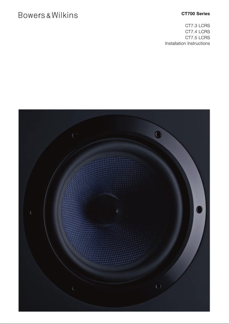Page 1 of the manual User Manual Bowers & Wilkins CT7.3 LCRS