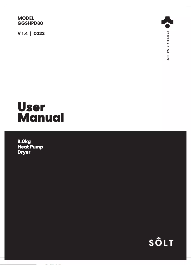 Page 1 of the manual User Manual Sôlt GGSHPD80