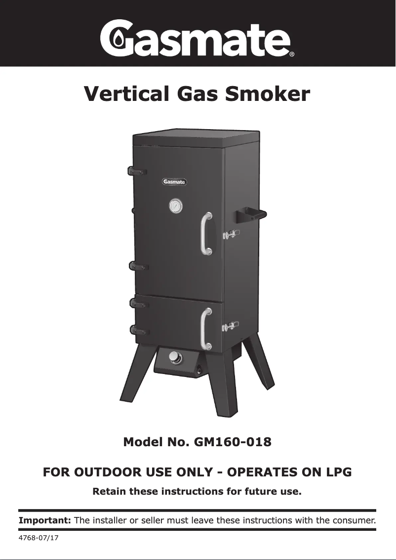 First page image of the manual for GM160-018