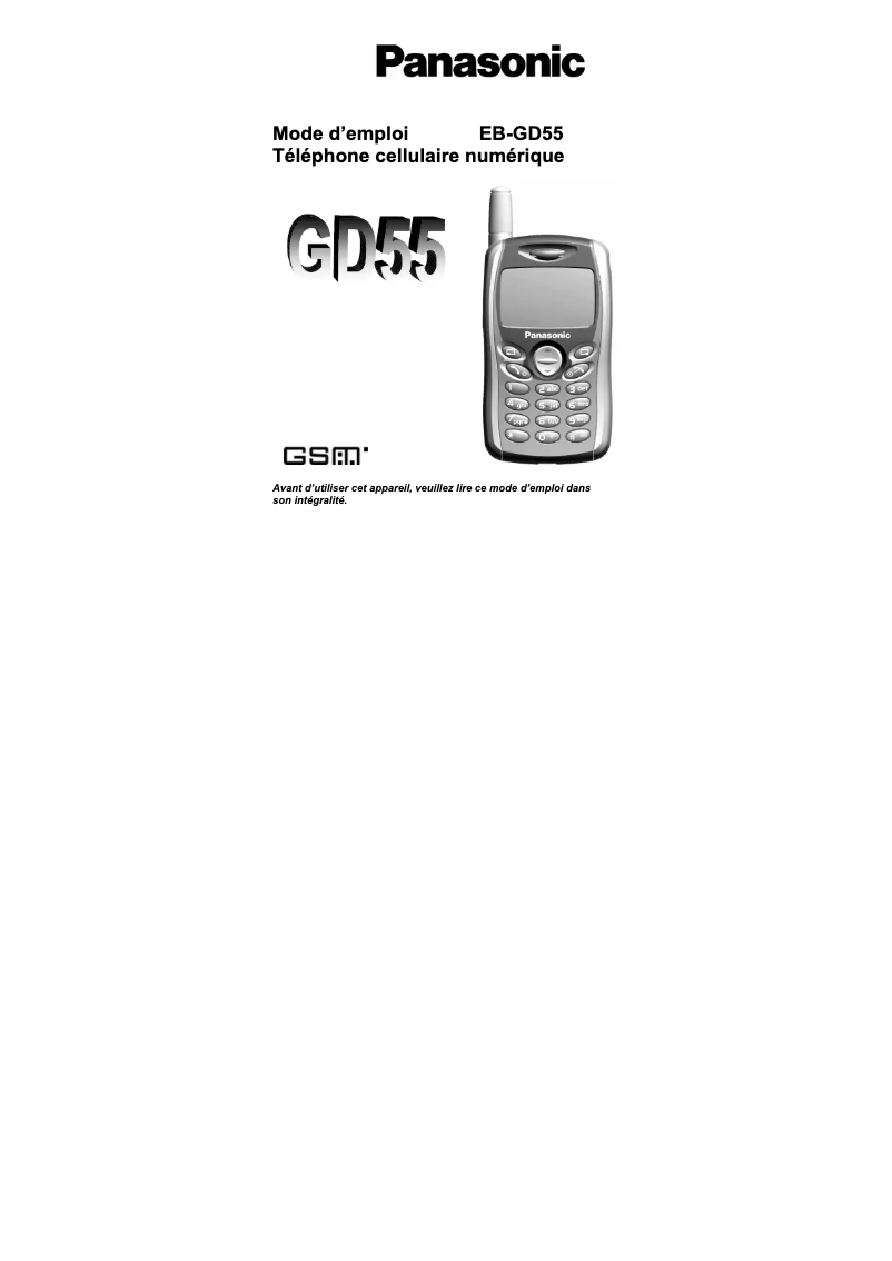 First page image of the manual for EB-GD55