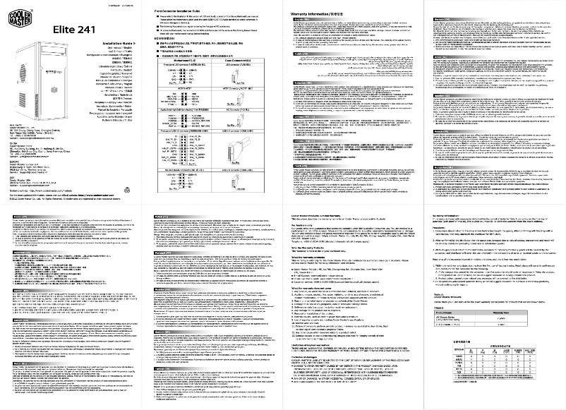 First page image of the manual for Elite 241