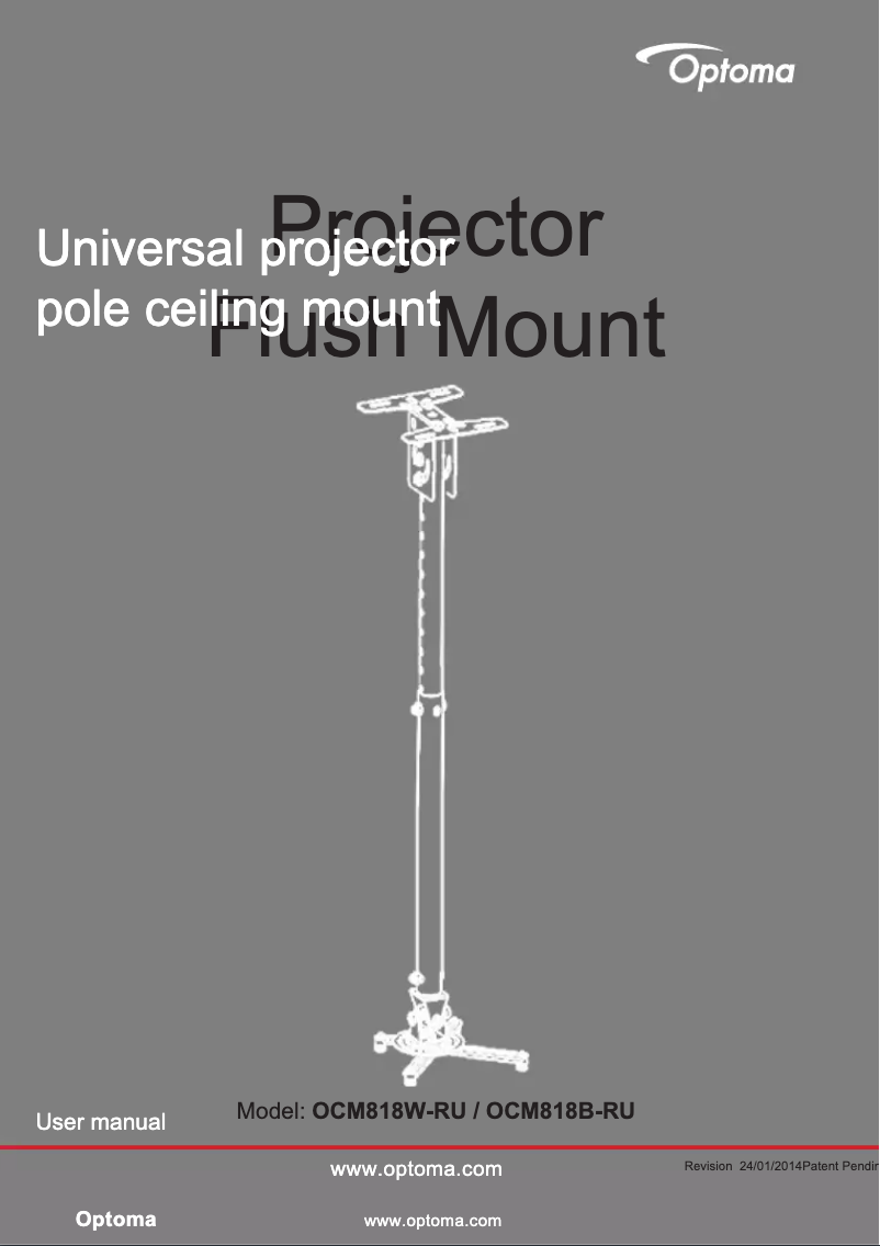 Page 1 of the manual User Manual Optoma OCM815W