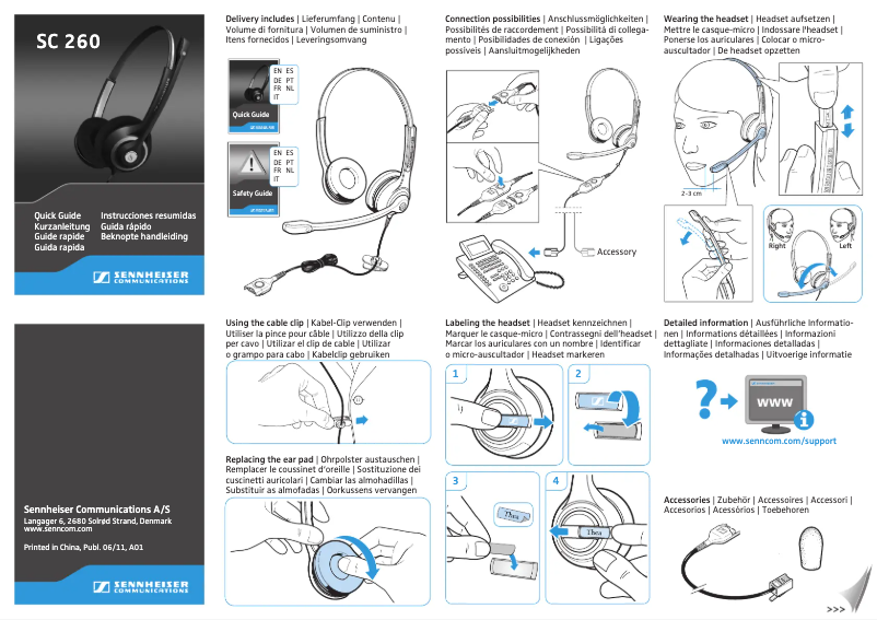 Page 1 de la notice Manuel utilisateur Sennheiser SC 260
