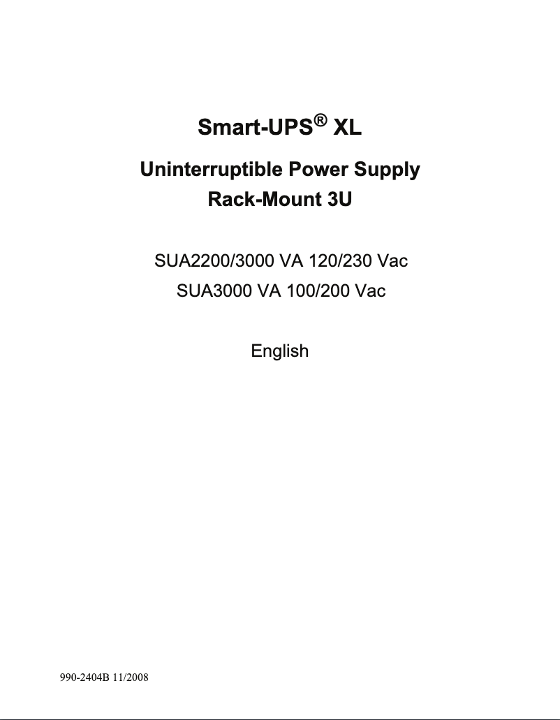 First page image of the manual for SUM3000RMXLI2U