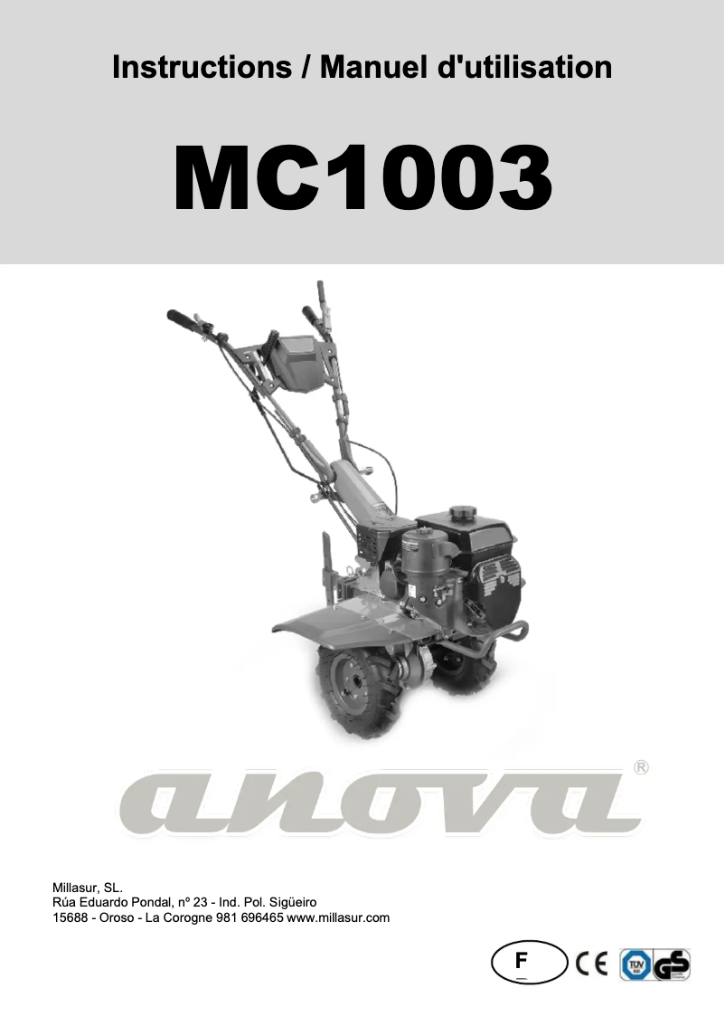 First page image of the manual for MC1003
