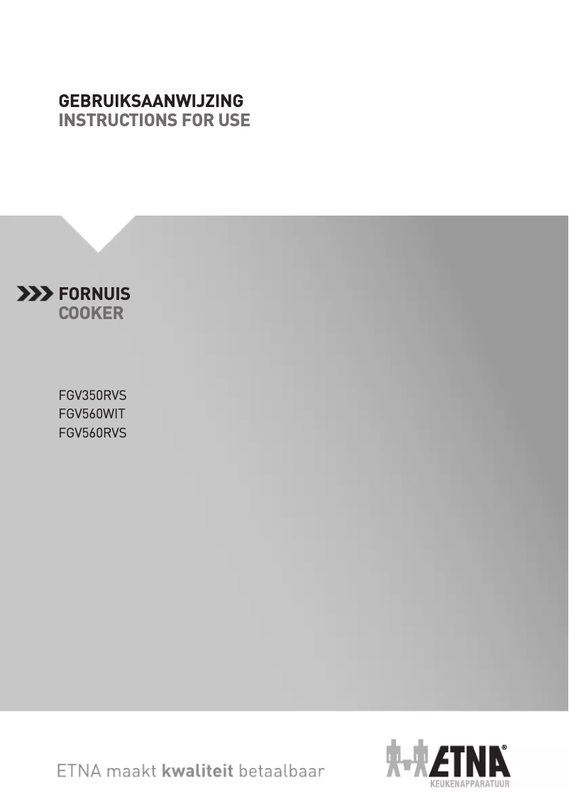 First page image of the manual for FGV350